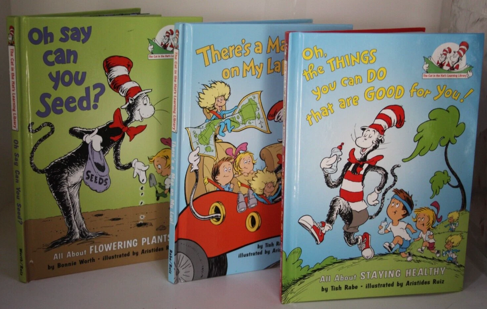 Dr. Seuss Cat in the Hat Learning Library Lot of 3 Hardcover Kids Books Set
